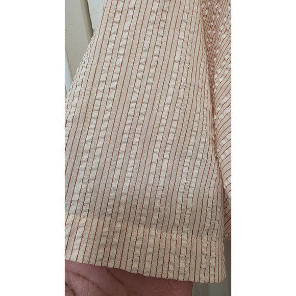 Patagonia Men's L Beige & Red Searsucker Striped Short-Sleeve Button-Up Shirt - Picture 7 of 7